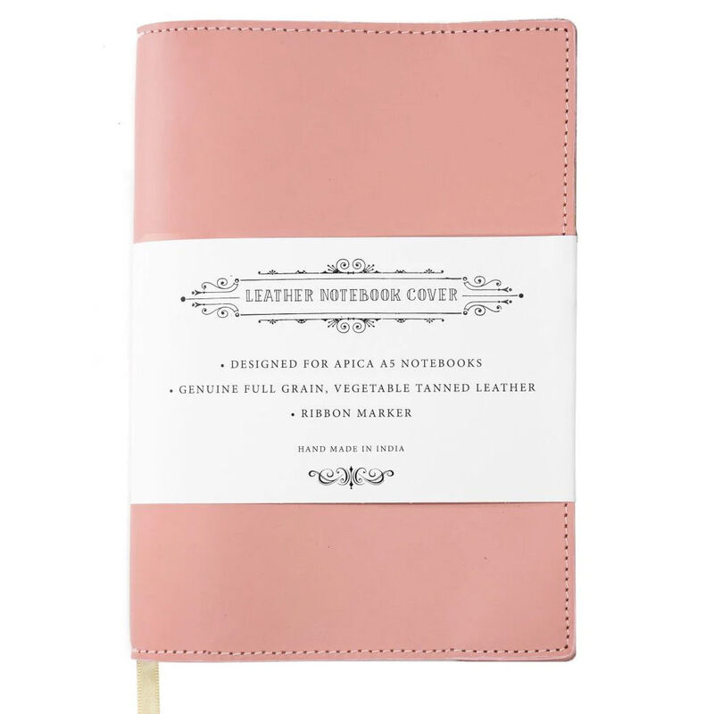 Apica A5 Notebook with Leather Jacket Dusky Pink image number 0